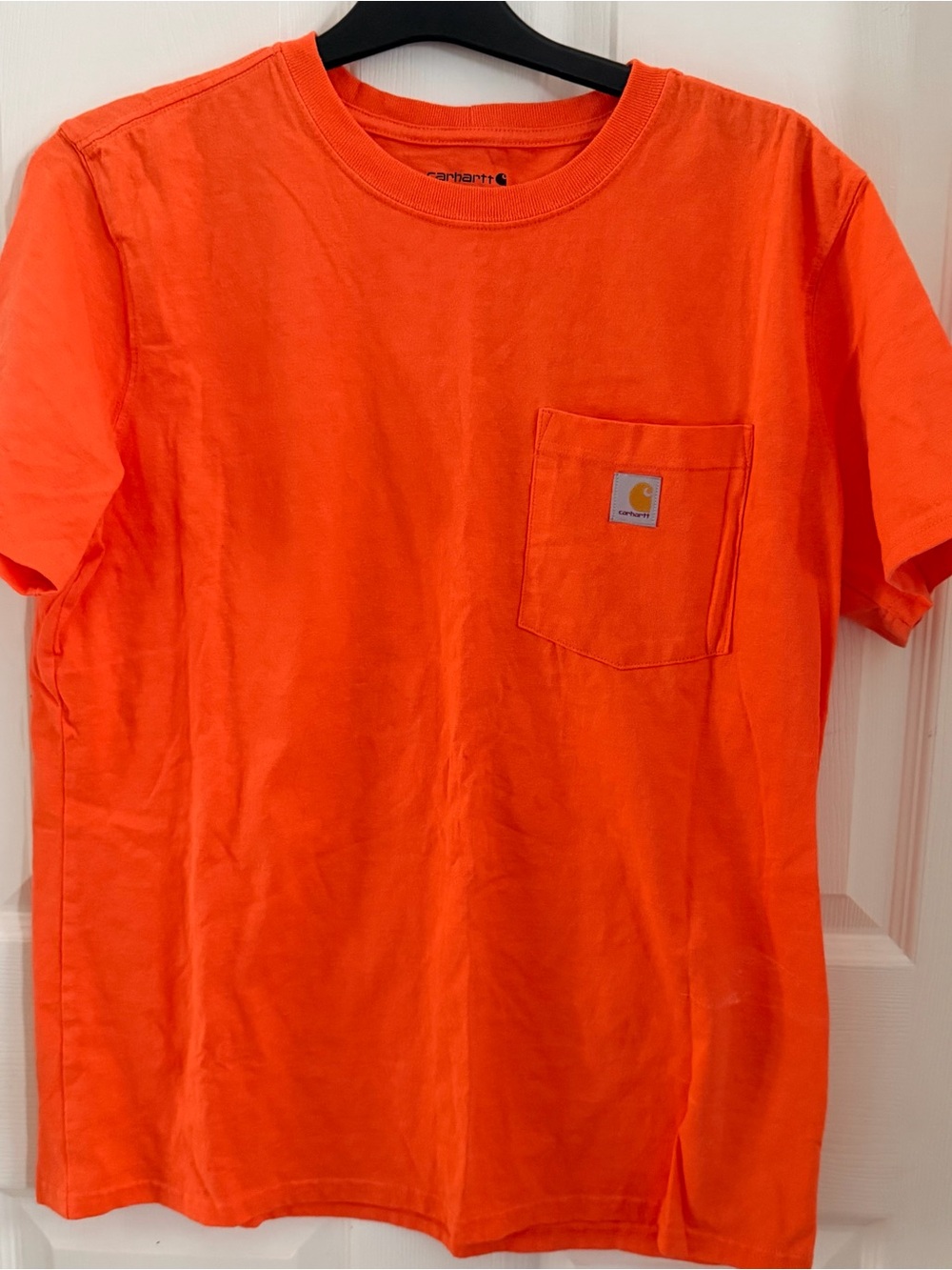 Carhartt women’s Short-Sleeve Pocket T‑Shirt in Neon Orange